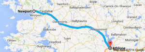 Map Newport to Athlone
