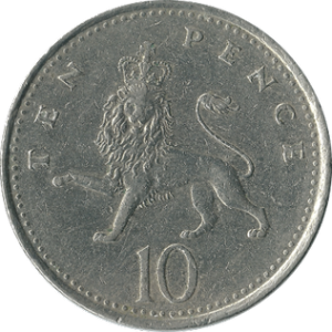 British ten pence coin